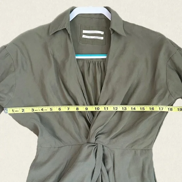 Anthropologie Long Sleeve V-Neck Knot Front Midi Dress - Picture 9 of 15